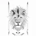 juniper tree, lion, mountains tattoo design idea