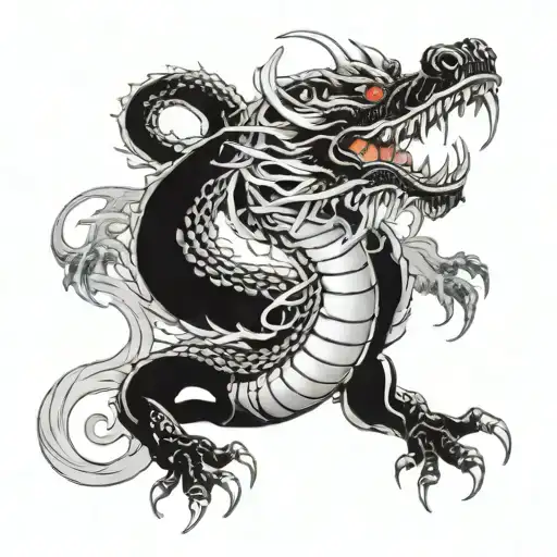 Water Chinese dragon tattoo design idea