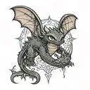 how to train your dragon inspired toothless  tattoo design idea