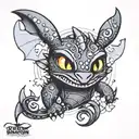 how to train your dragon inspired toothless  tattoo design idea
