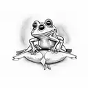 coqui frog natralized on heliconia flower stalk tattoo design idea