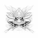 coqui frog natralized on heliconia flower stalk tattoo design idea