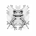 coqui frog natralized on heliconia flower stalk tattoo design idea