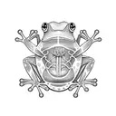 coqui frog natralized on heliconia flower stalk tattoo design idea