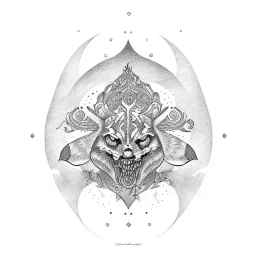 blackwork style tattoo that reflects the majestic tattoo design idea