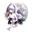  moon with Iris tattoo design idea