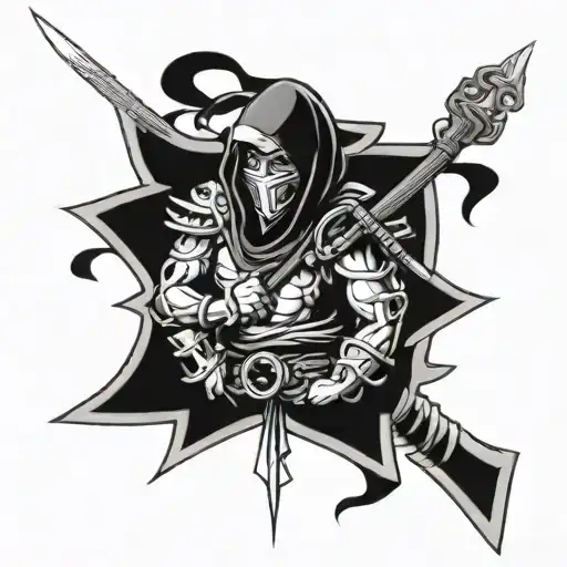 full black back tattoo ninja scroll  theme  tattoo design idea