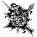 full black back tattoo ninja scroll  theme  tattoo design idea