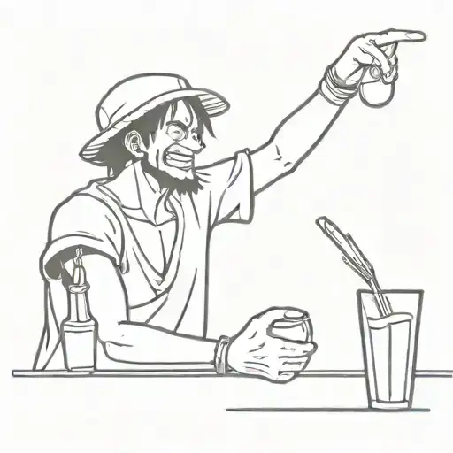 bartending, handball, one piece anime tattoo design idea