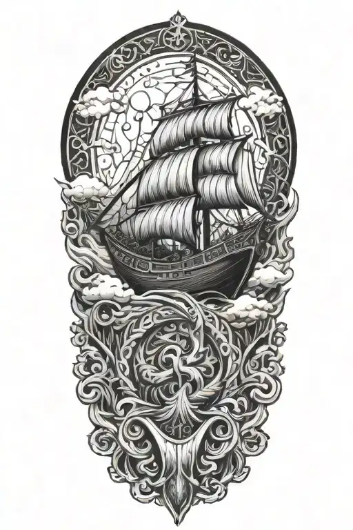 odin on the viking ship tattoo design idea