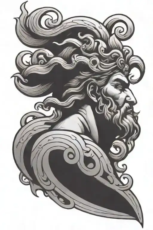 poseidon god tattoo design idea