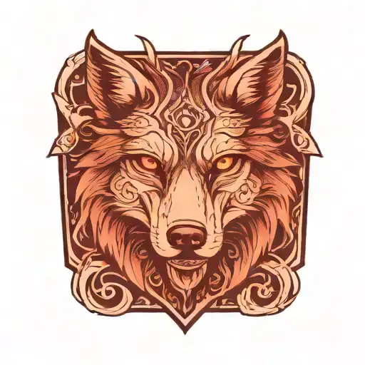wolf tattoo design incorporating symbols tattoo design idea
