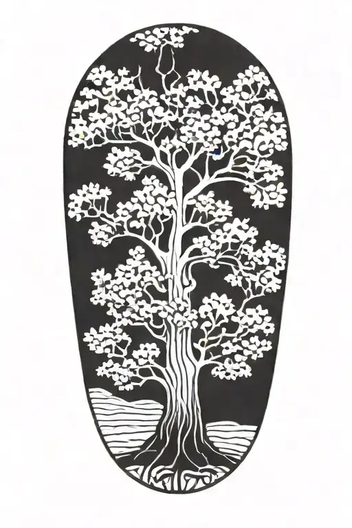 oak tree tattoo design idea