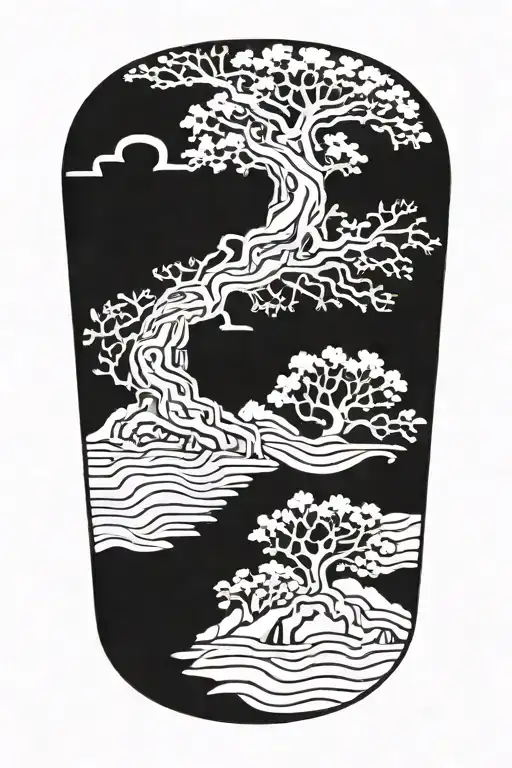 vikings and oak tree tattoo design idea