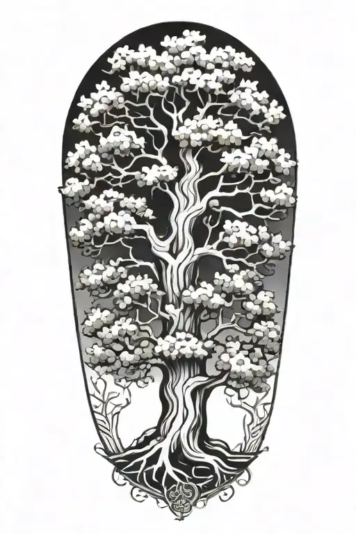 oak tree tattoo design idea