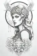 freya goddess tattoo design idea