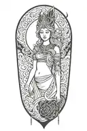 freya goddess tattoo design idea
