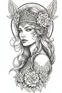 freya goddess tattoo design idea