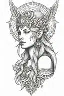 freya goddess tattoo design idea