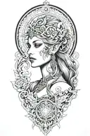 freya goddess tattoo design idea