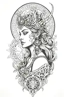 freya goddess tattoo design idea