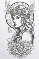 freya goddess tattoo design idea