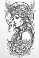 freya goddess tattoo design idea