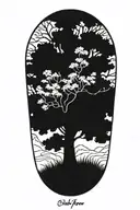 oak tree tattoo design idea
