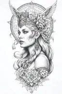 freya goddess tattoo design idea