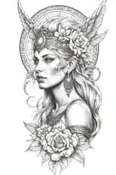 freya goddess tattoo design idea