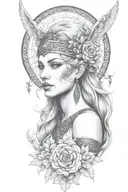 freya goddess tattoo design idea