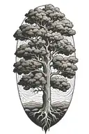 oak tree tattoo design idea