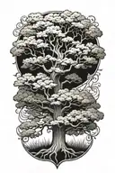 oak tree tattoo design idea