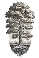 oak tree tattoo design idea
