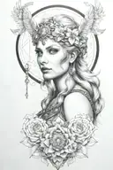 freya goddess tattoo design idea