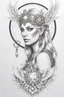 freya goddess tattoo design idea