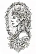 freya goddess tattoo design idea