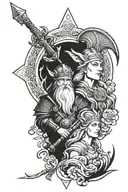 odin and freya  tattoo design idea