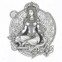 freya goddess tattoo design idea