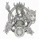 freya goddess tattoo design idea