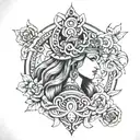 freya goddess tattoo design idea