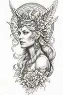 freya goddess tattoo design idea