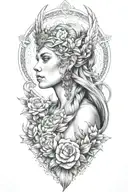 freya goddess tattoo design idea