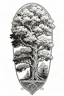 oak tree tattoo design idea