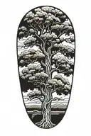 oak tree tattoo design idea