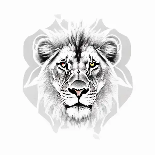 Lawyer standing confidently with a lion by their side, symbolizing power and authority tattoo design idea