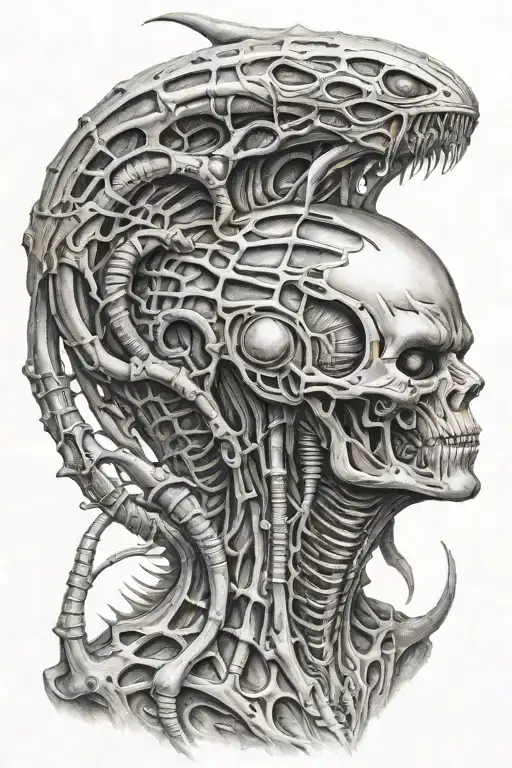 Giger Alien crawl tattoo design idea