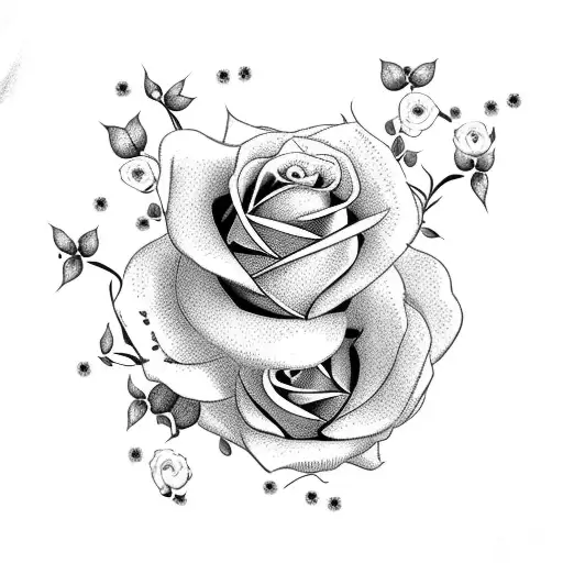 les paul guitar with roses and forget me not flowers tattoo design idea