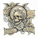 despair into money words  tattoo design idea