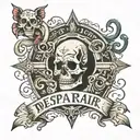 despair into money words  tattoo design idea
